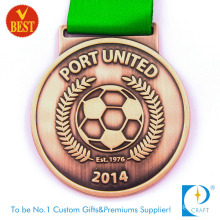 Cheap Copper Sport 2D Football/Soccer Medal for Port United